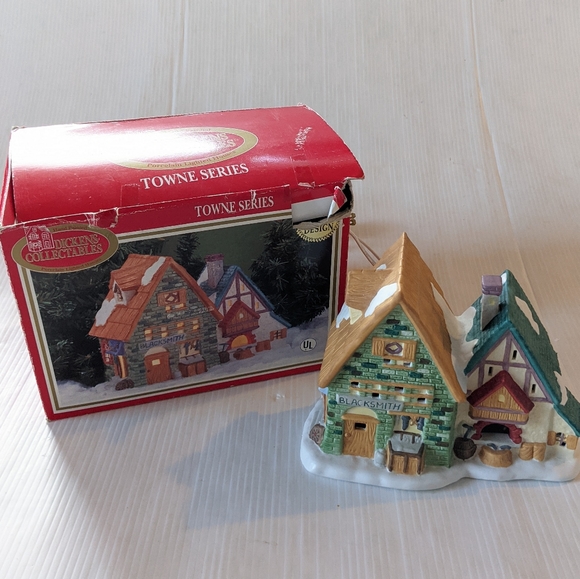 Dickens Village Collectibles Blacksmith Porcelain Lighted House Towne Series - Picture 2 of 15